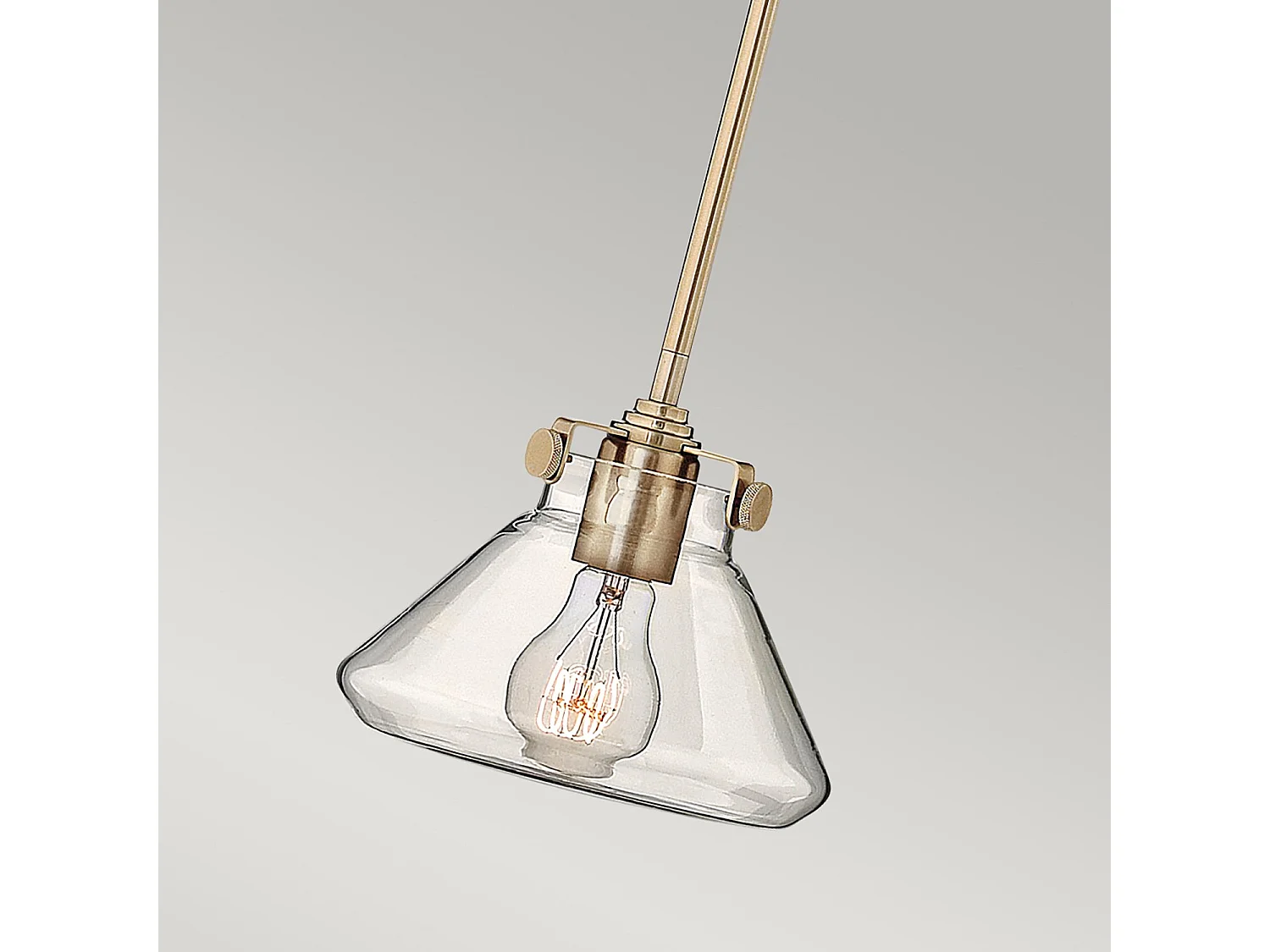 Elstead Congress - 1 licht Dome Deckenanhänger Gebürstetes Karamell Klarglas, E27