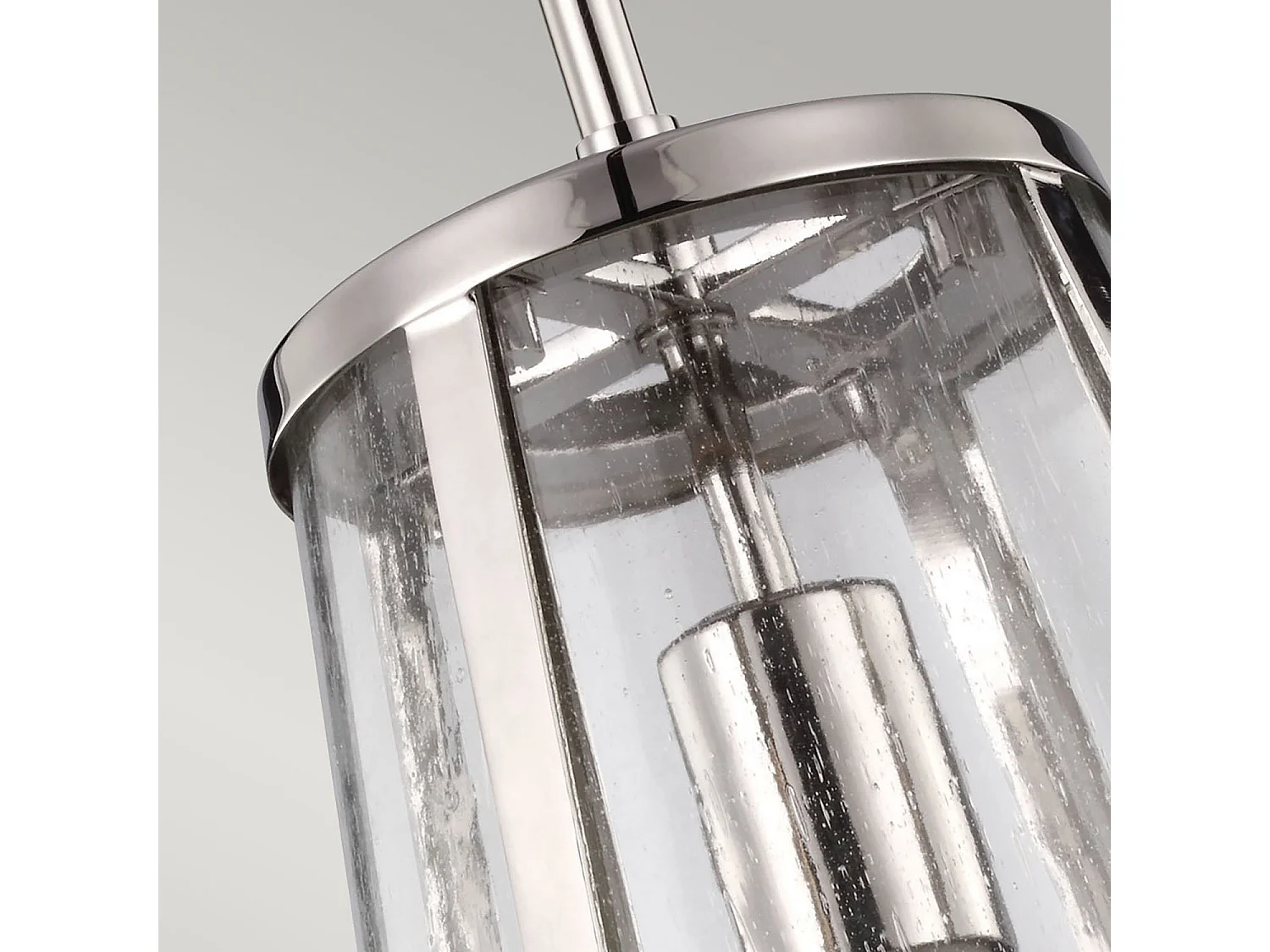 Sospensione Contemporanea Harrow Alluminio Nichel Lucido Vetro 1 Luce E27 D20Cm