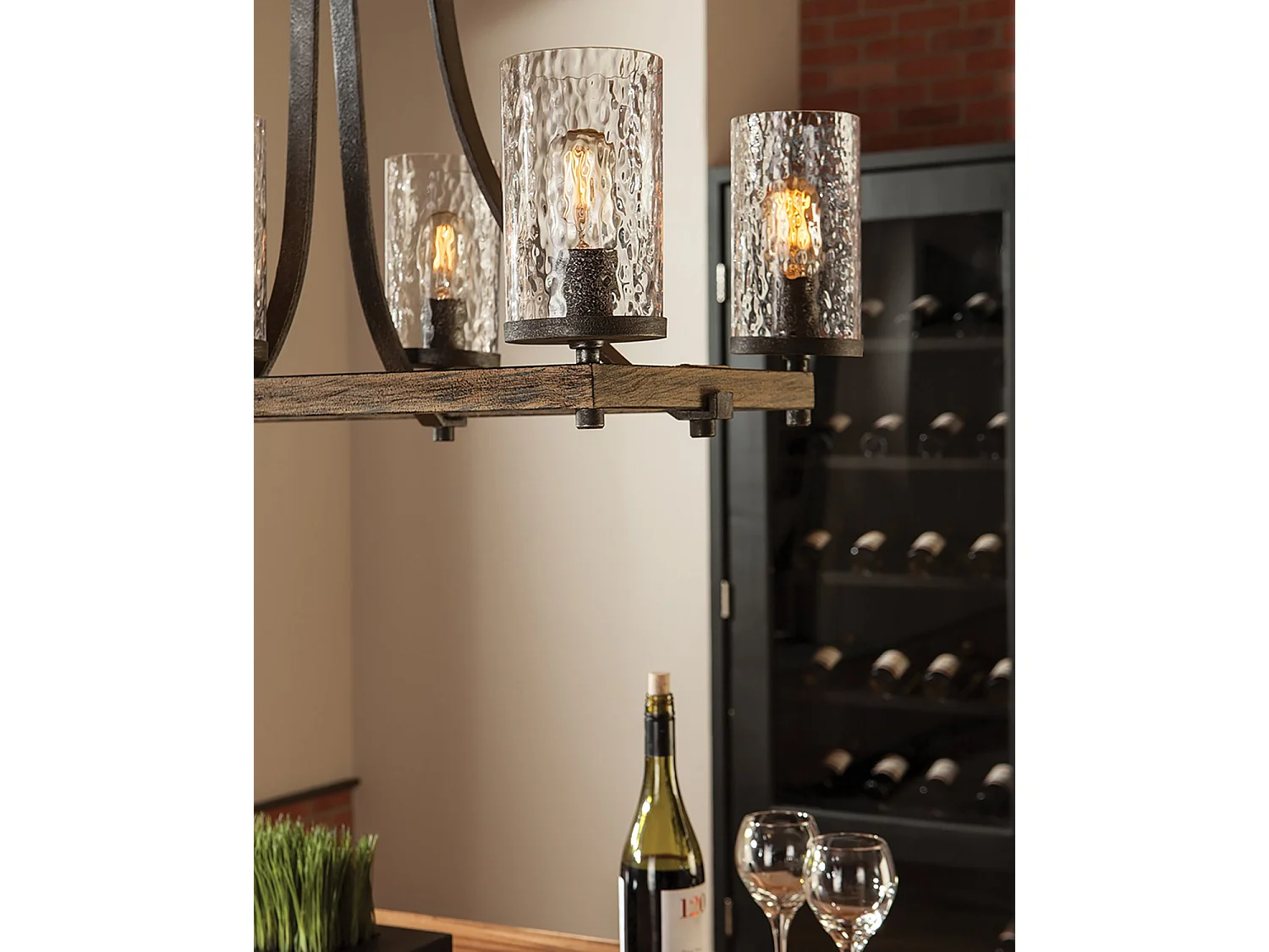 Lampadario Industrial Angelo Acciaio Anticato Metallo Vetro Grigio 8 Luci E27