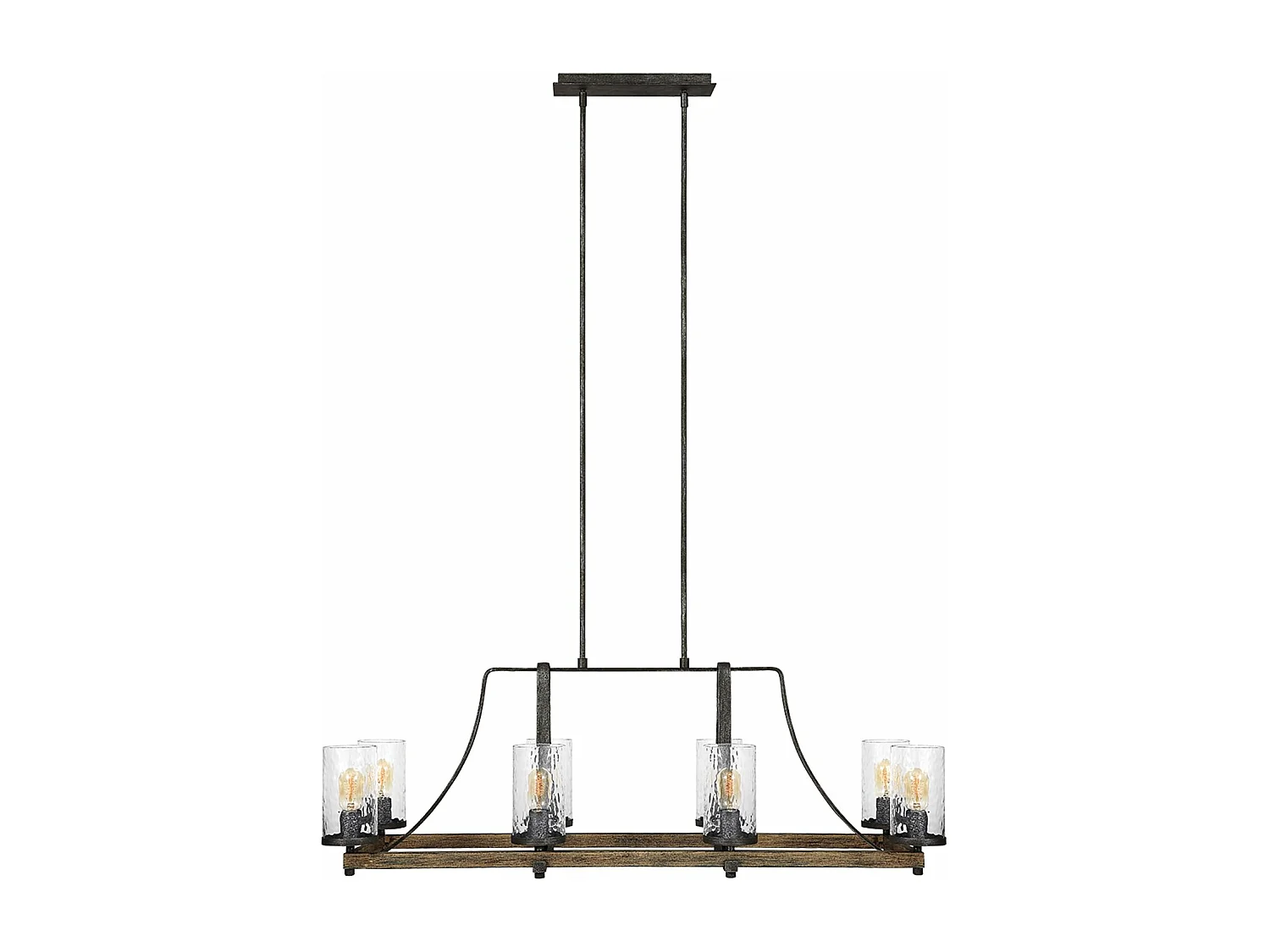 Lampadario Industrial Angelo Acciaio Anticato Metallo Vetro Grigio 8 Luci E27