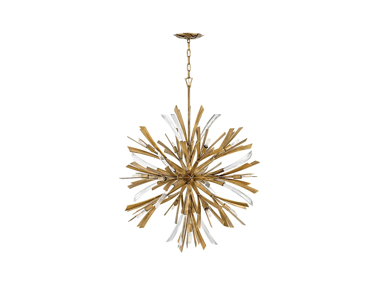 Vida Hinkley Fredrick Ramond Grand pendentif à 13 lumières, or bruni