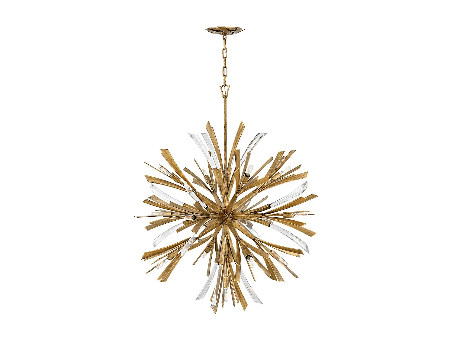 Vida Hinkley Fredrick Ramond Grand pendentif à 13 lumières, or bruni