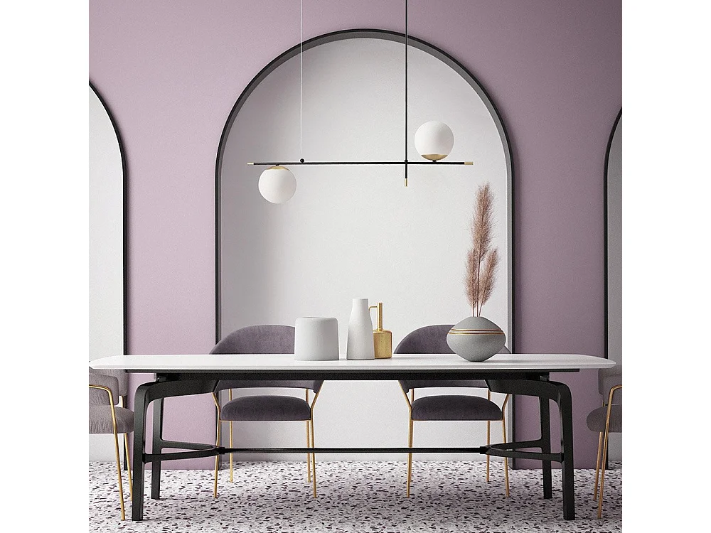 Maytoni Nostalgia Moderne Nostalgie 2-flammige Pendel-Deckenleuchte in mattem Gold mit Glasschirmen