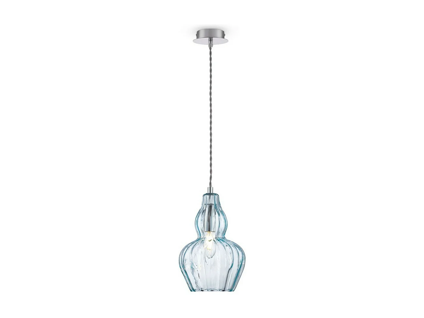 Eustoma Lampada a Sospensione a Soffitto Dome Nichel, 1 Luce, E14