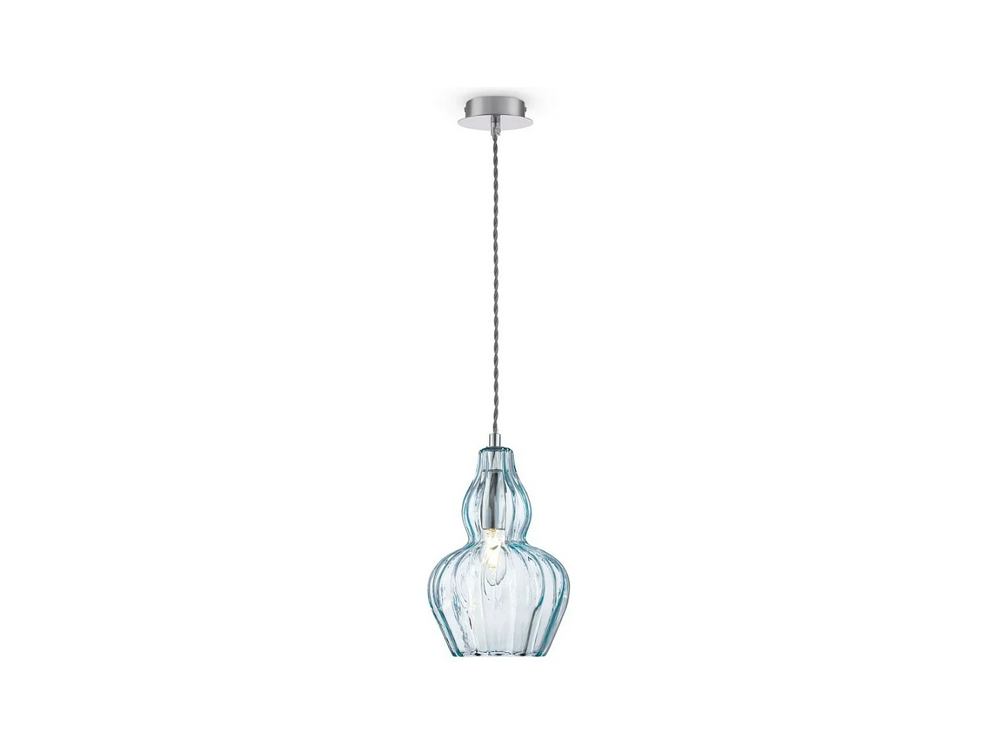 Eustoma Plafonnier Dome Nickel, 1 lumière, E14
