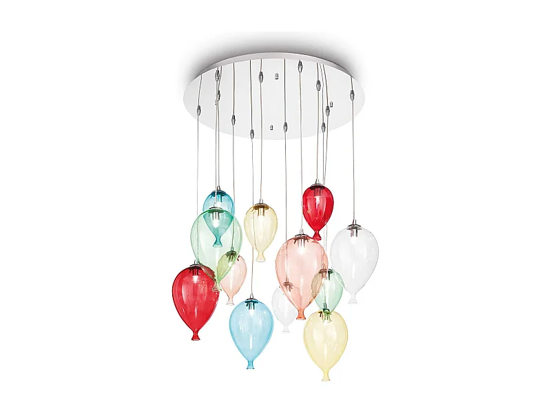 Ideal Lux Clown - 12 licht Large Balloon Cluster Anhänger Mehrfarbig, G9