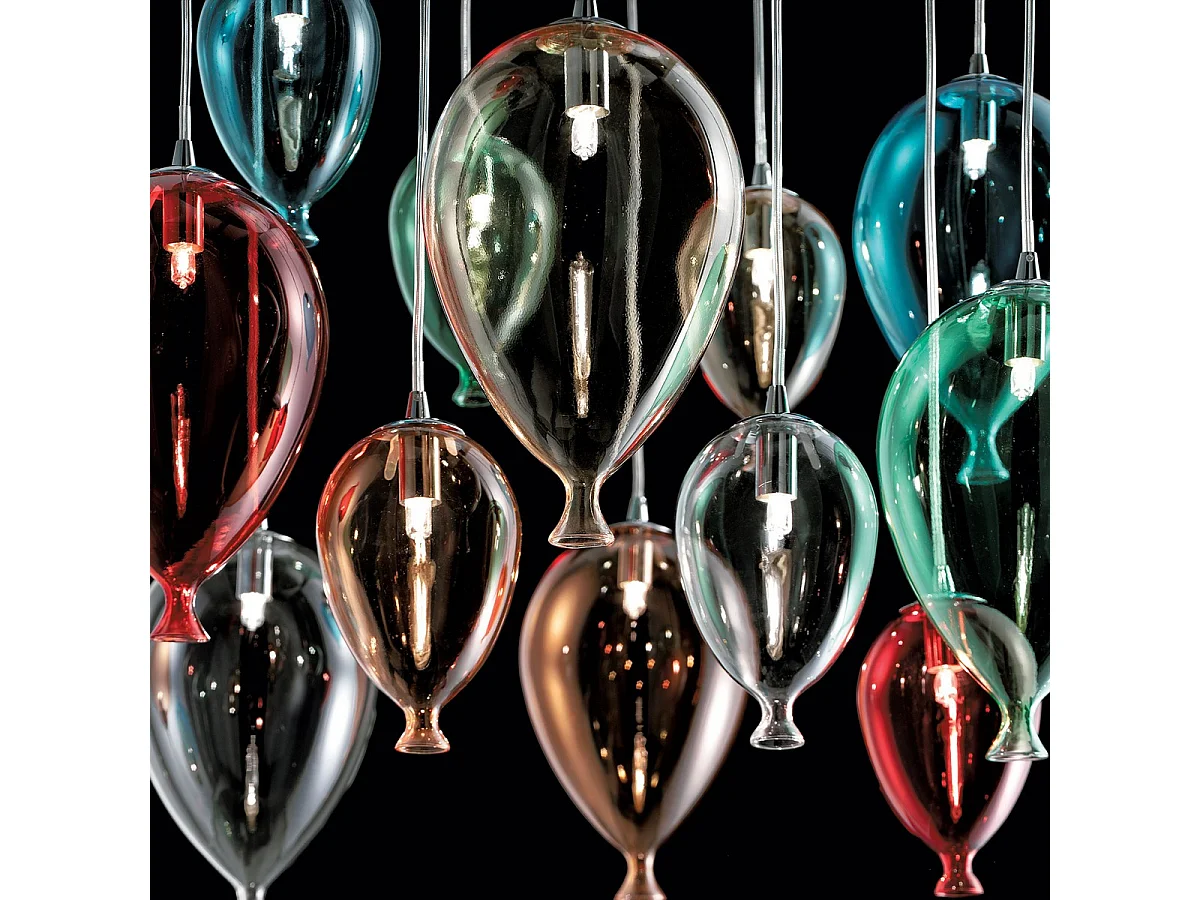 Ideal Lux Clown - 12 licht Large Balloon Cluster Anhänger Mehrfarbig, G9