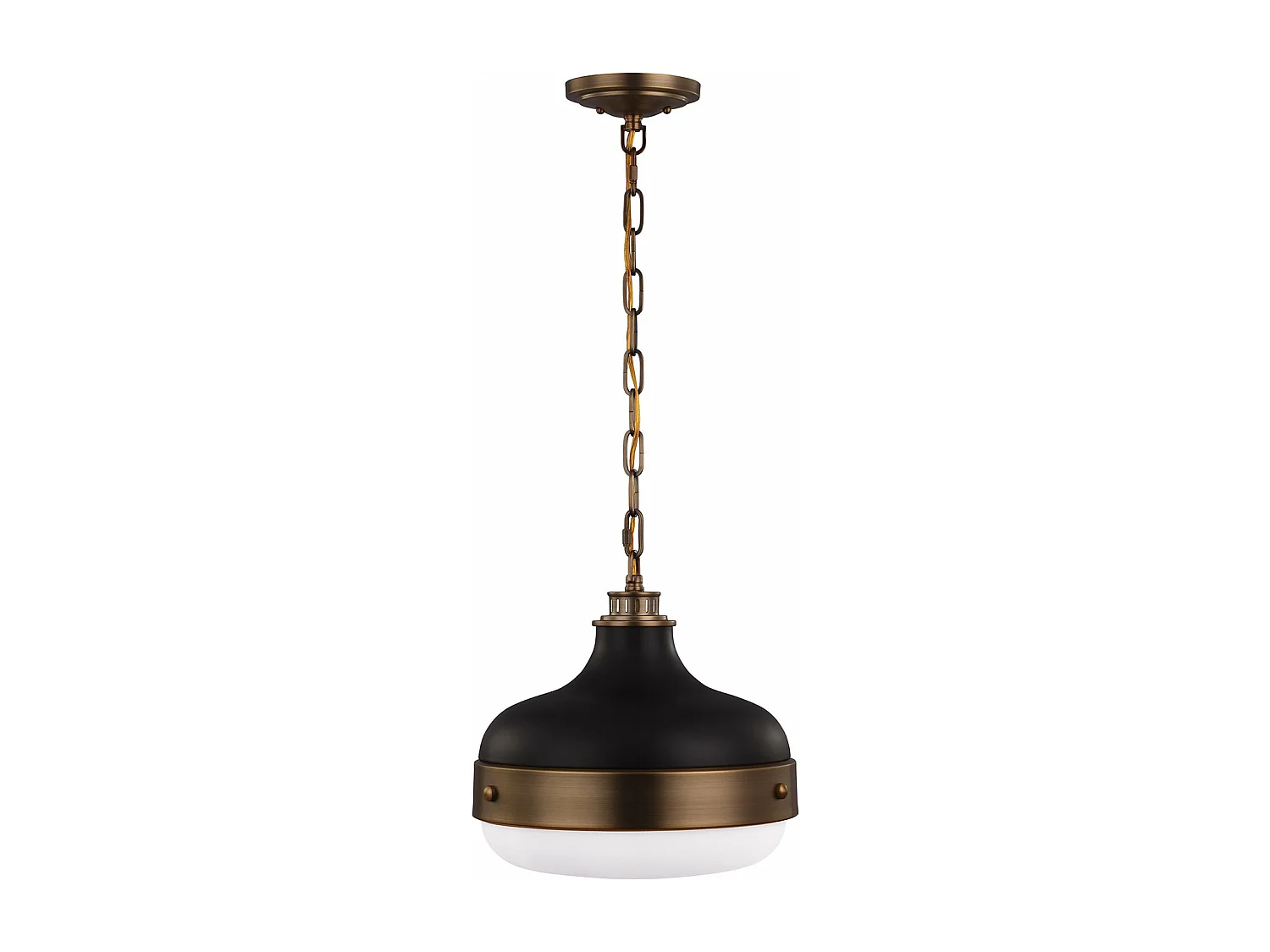 Lampadario Contemporaneo Cadence Acciaio Ottone Antico Vetro Nero 2 Luci E27