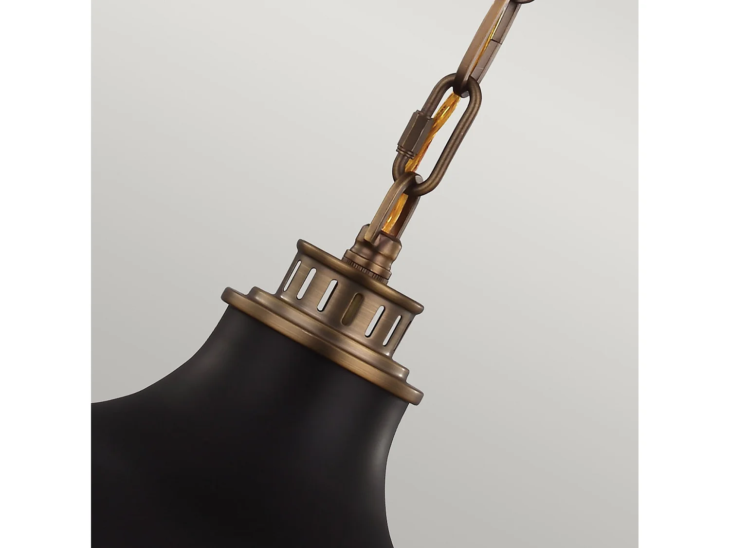 Lampadario Contemporaneo Cadence Acciaio Ottone Antico Vetro Nero 2 Luci E27