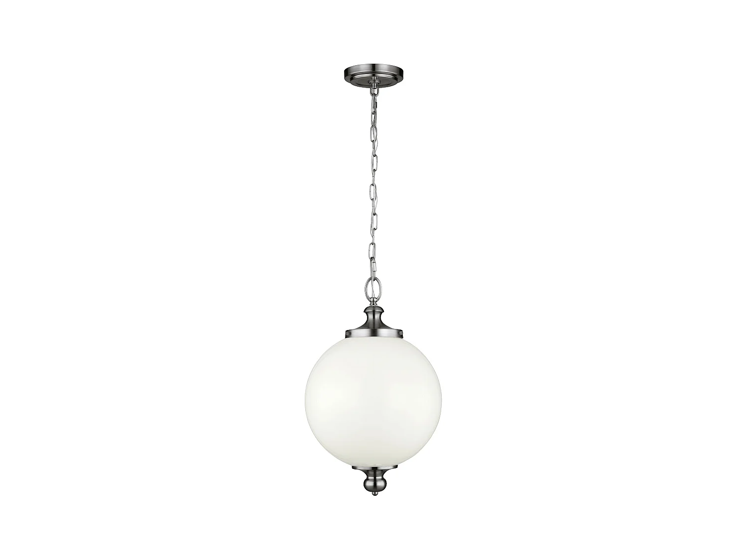Elstead Parkman Grand luminaire suspendu de plafond à 1 ampoule, nickel poli, E27