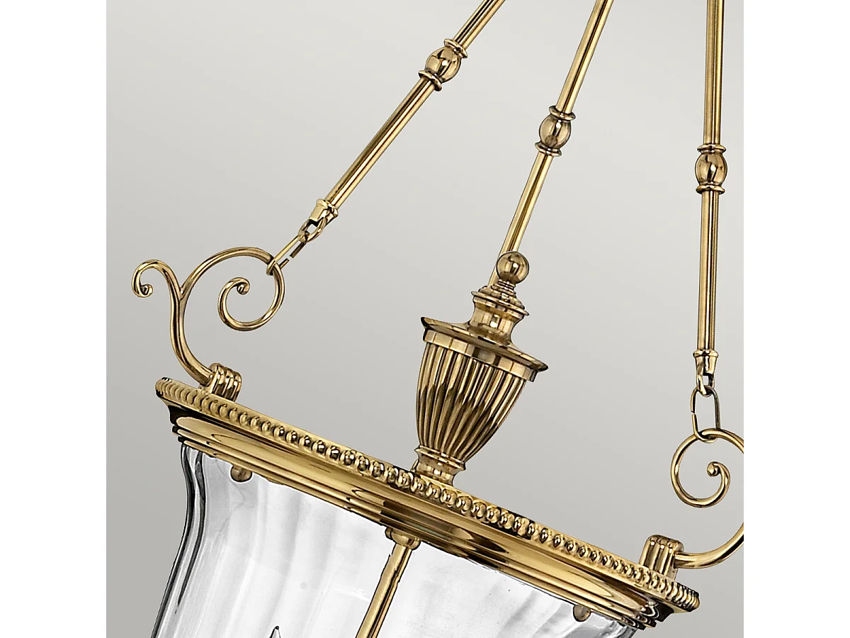 Elstead Cambridge Grand plafond suspendu à 3 ampoules en laiton poli, E14