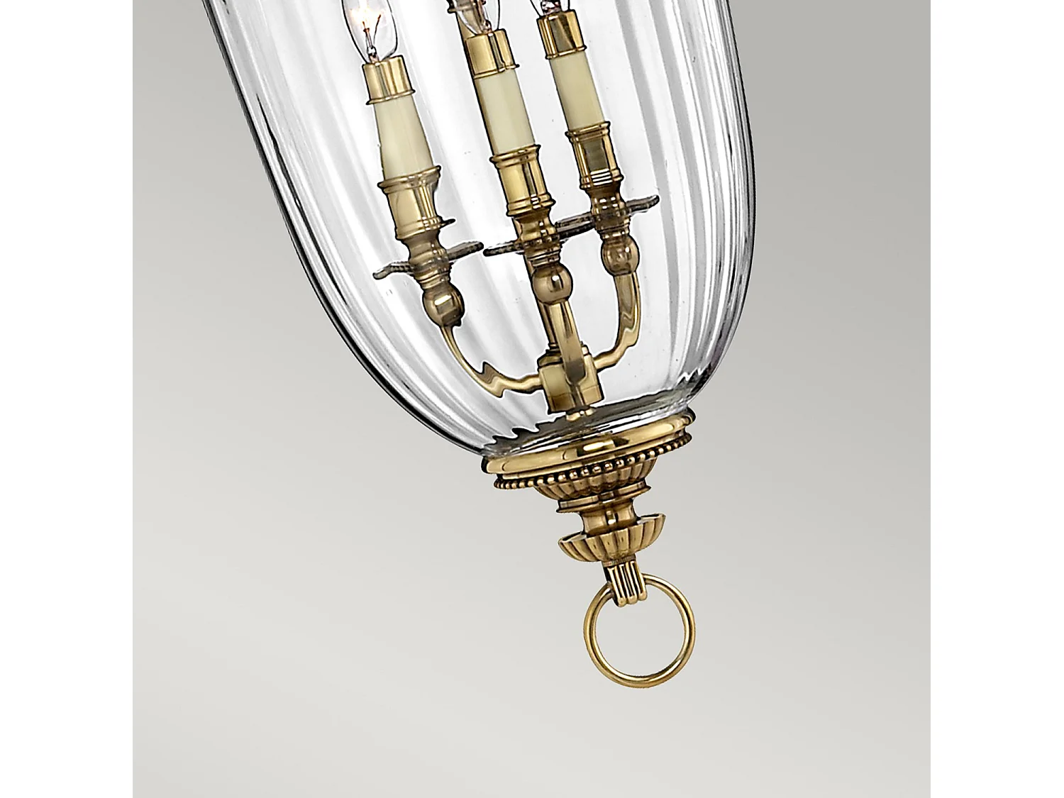 Elstead Cambridge Grand plafond suspendu à 3 ampoules en laiton poli, E14