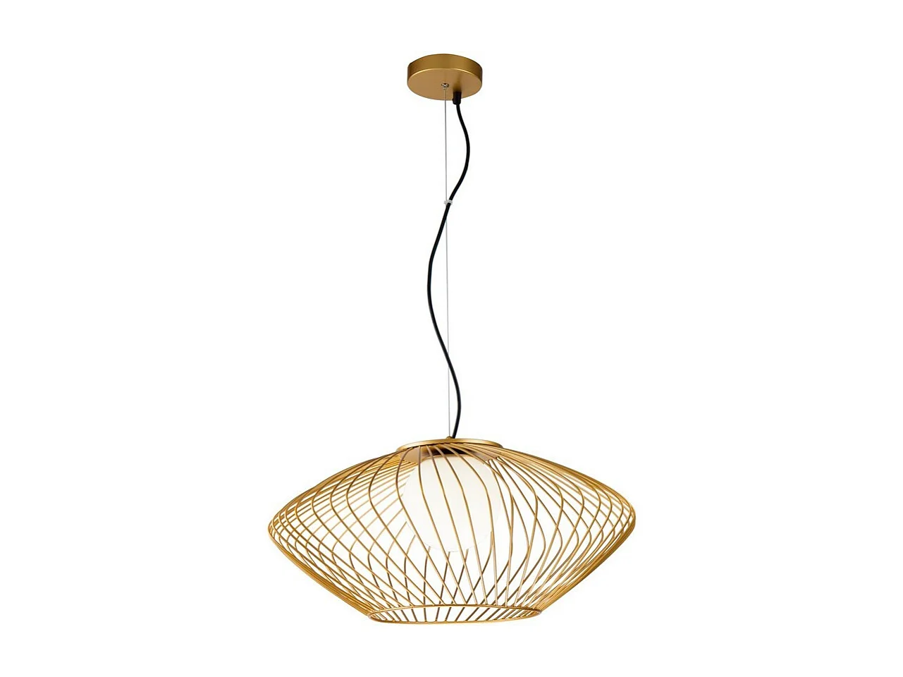 Plec Lampada a Sospensione a Soffitto Gabbia Oro, 1 Luce, E27