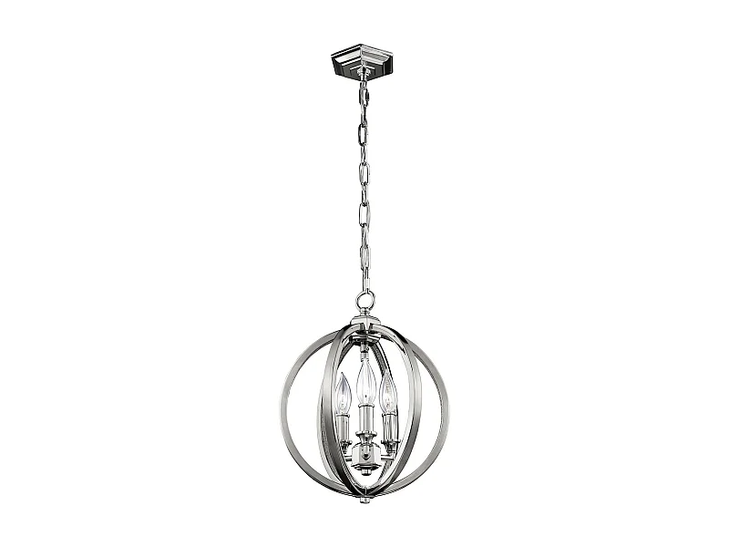 Elstead Corinne - Sospensione a soffitto sferica piccola a 3 luci nichel lucido, E14