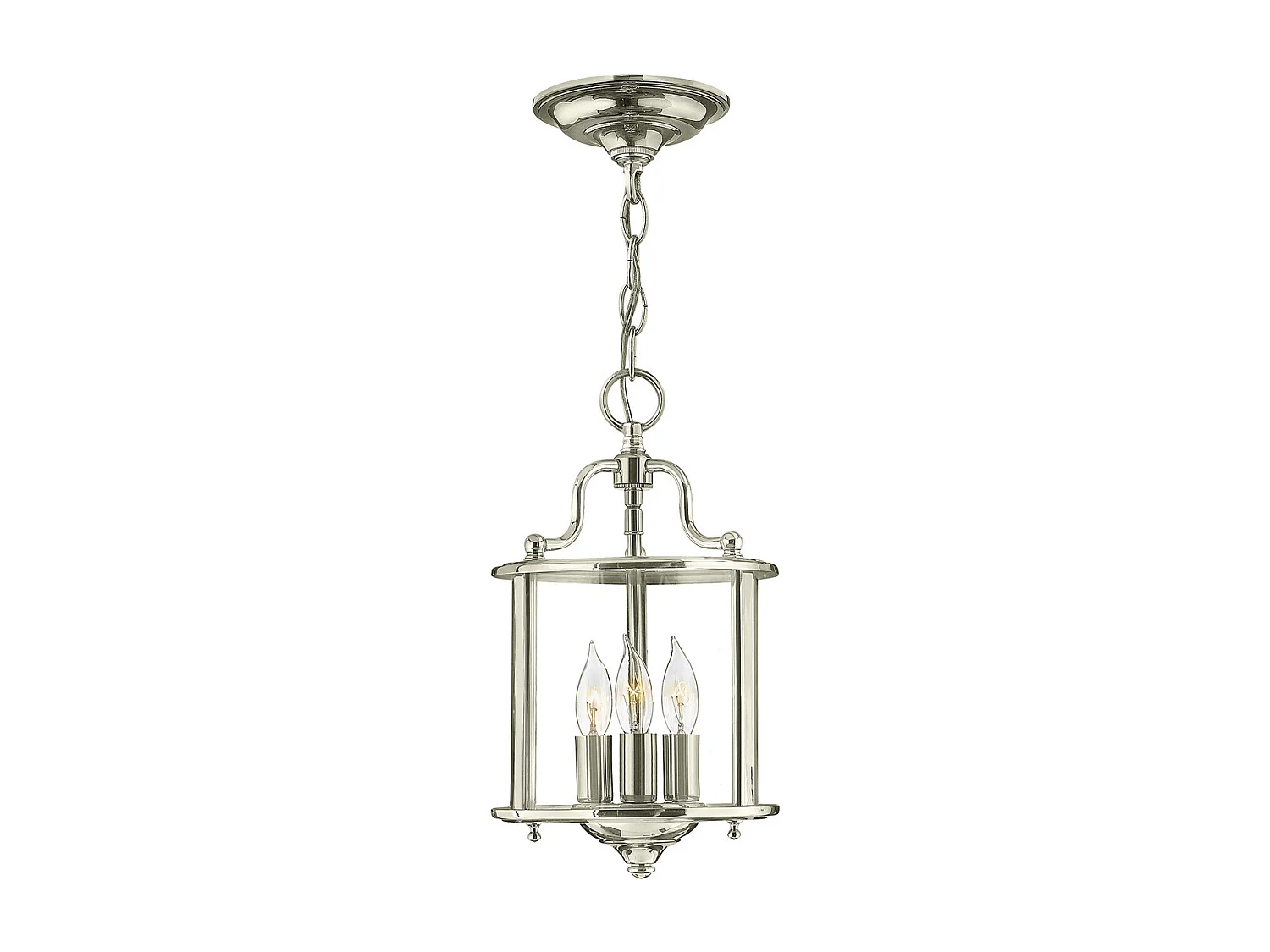 Elstead Gentry 3 ljus liten taklampa - polerad nickel