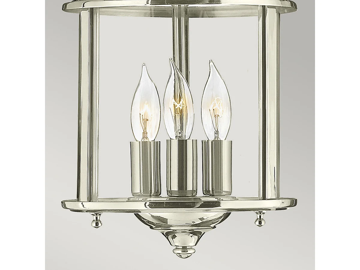 Elstead Gentry - Lampada a sospensione a 3 candele piccola - Nichel lucido