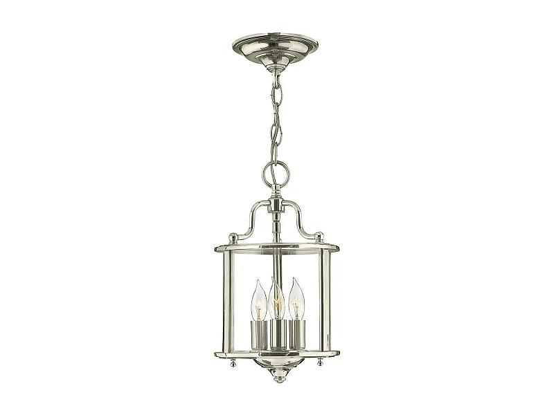 Elstead Gentry - Lampada a sospensione a 3 candele piccola - Nichel lucido