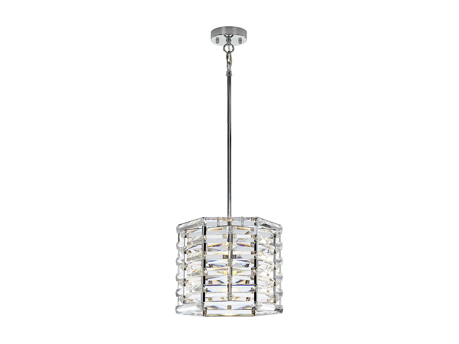 Lampadario Elstead Shoal 1 luce, nichel lucido, attacco E27