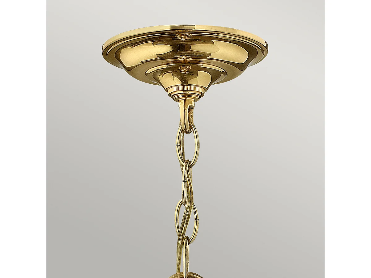 Elstead Gentry - 3 leichte kleine Deckenlaterne Anhänger aus poliertem Messing, E14