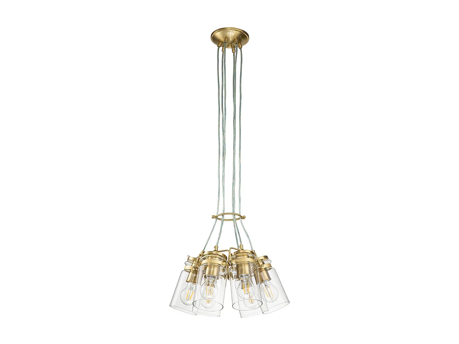 Elstead Kichler Brinley Lampada da soffitto a sospensione a grappolo in ottone spazzolato