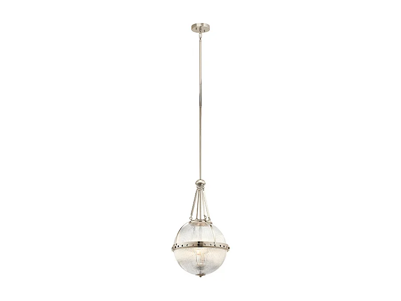 Elstead Aster - Lampadario a 3 luci globo nichel lucido, attacco E14