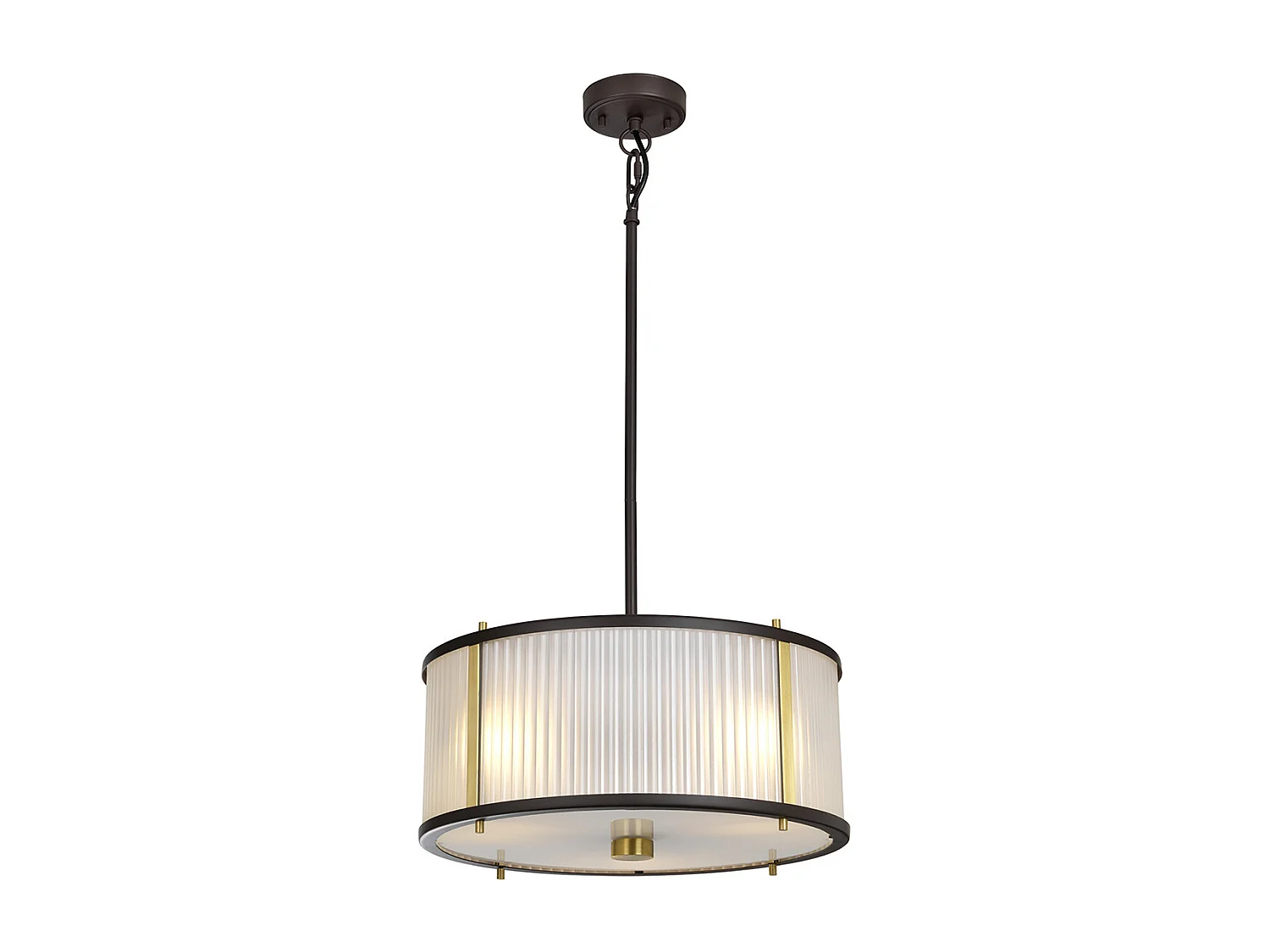 Corona Zylindrischer 3-Licht-Anhänger, Museumsbronze