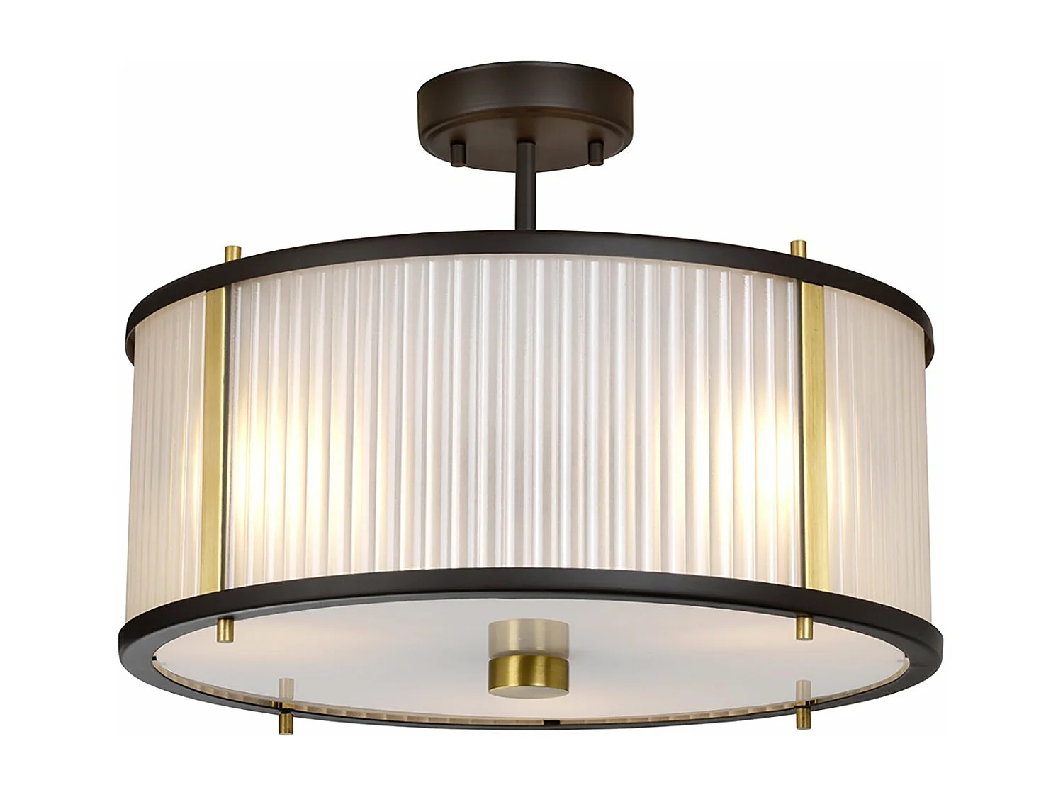 Corona Zylindrischer 3-Licht-Anhänger, Museumsbronze