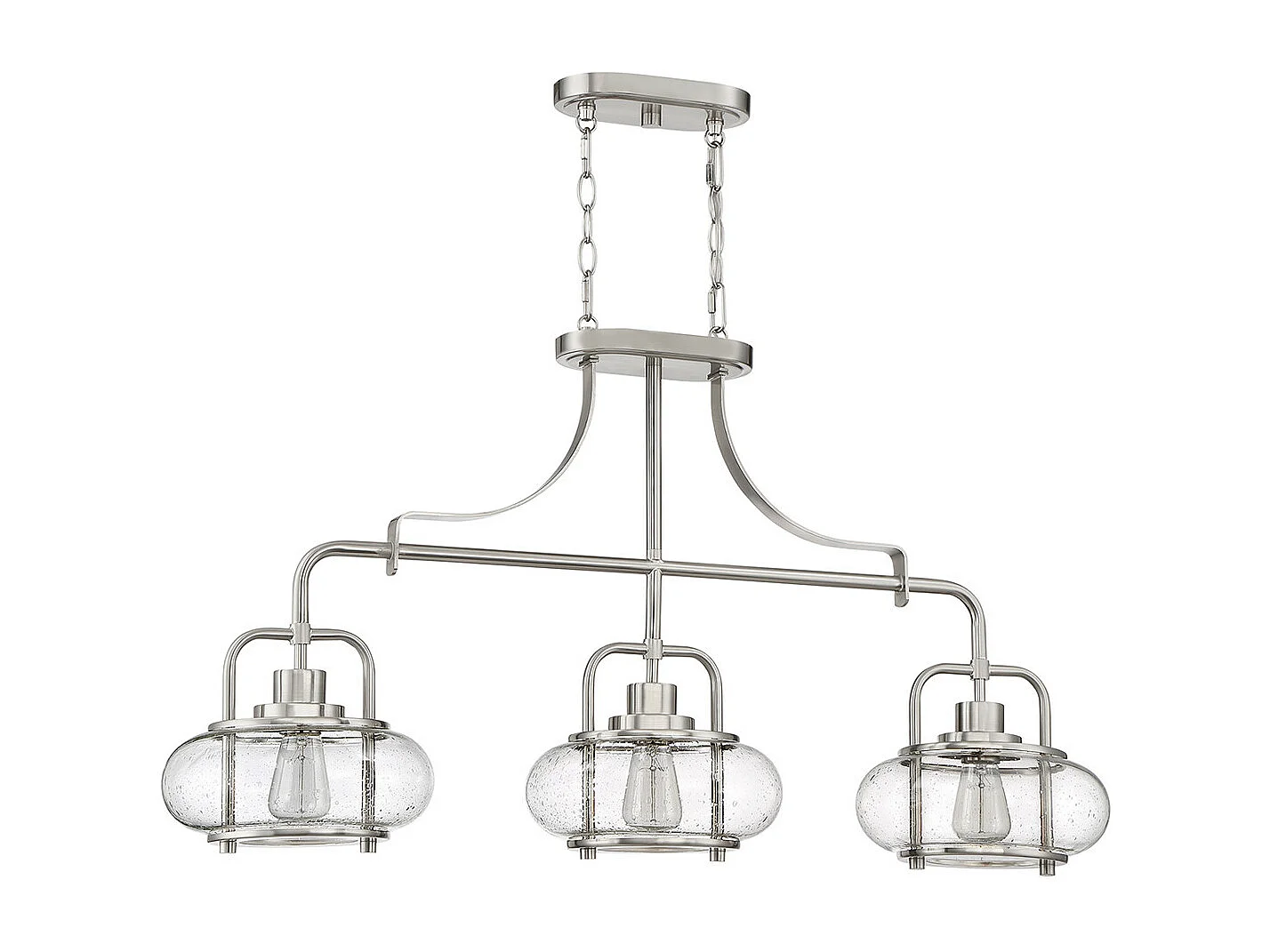 Lampada a sospensione Elstead Trilogy a 3 luci a isola, nichel spazzolato, attacco E27