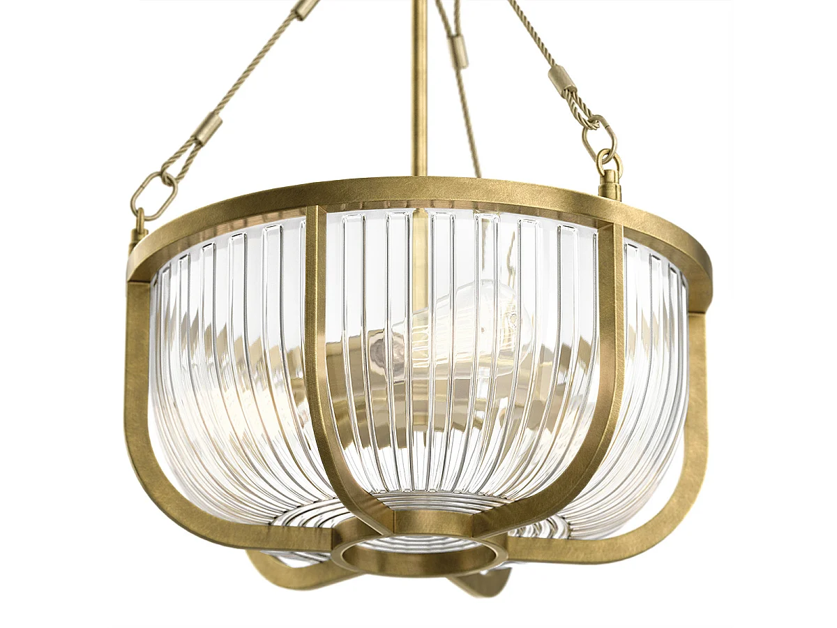 Elstead Kichler Roux Plafonnier Suspension Cylindrique Laiton Naturel