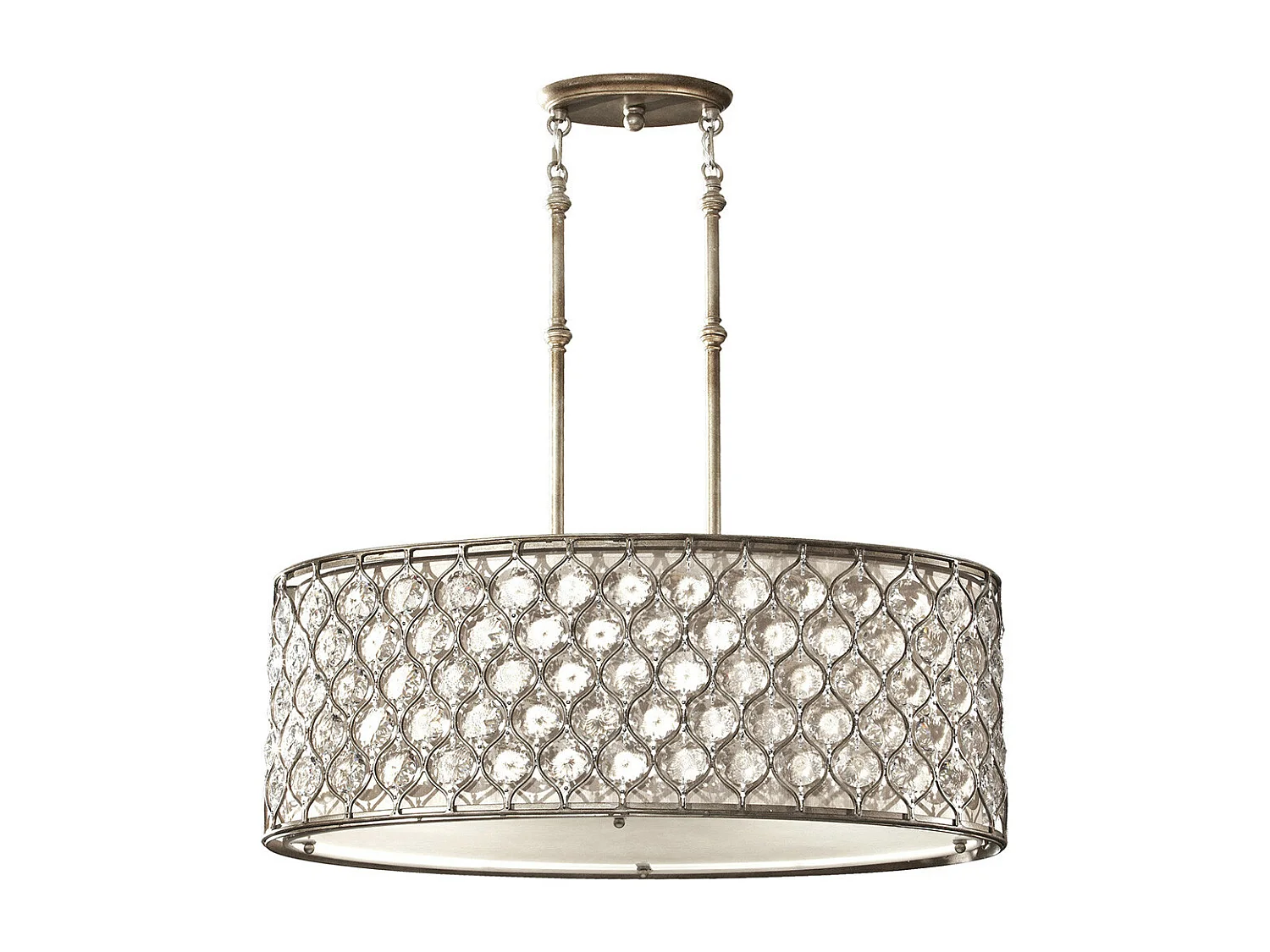 Elstead Lucia - Pendente Cilindrico 3 Luci Soffitto Argento Lucido, E27