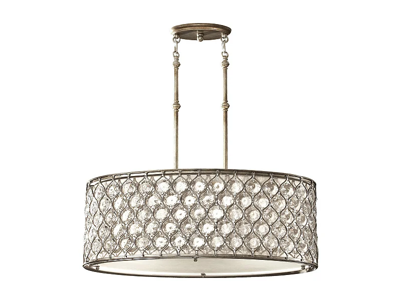 Elstead Lucia - Pendente Cilindrico 3 Luci Soffitto Argento Lucido, E27