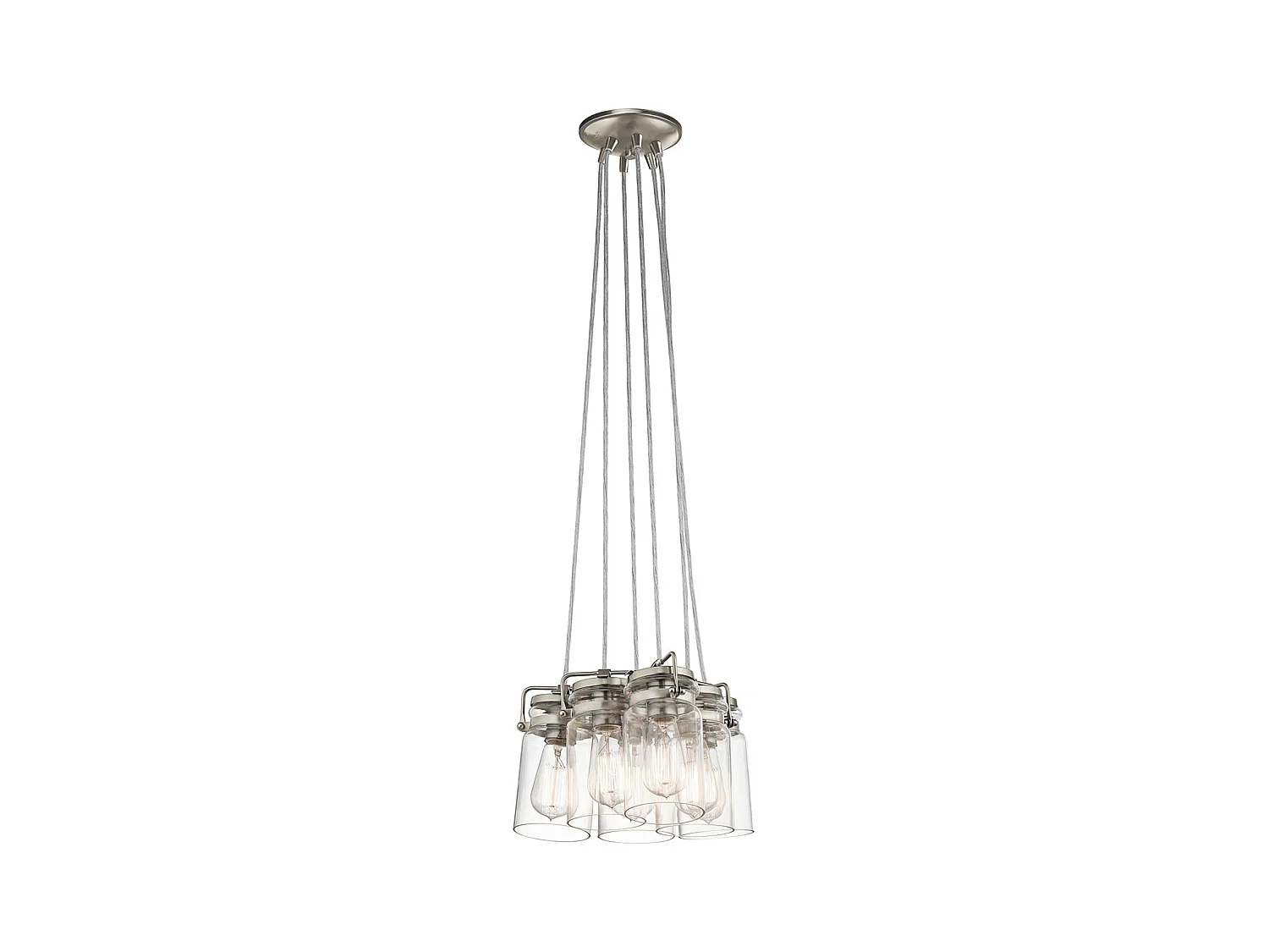 Elstead Brinley Luminaire suspendu à 6 grappes, nickel brossé, E27