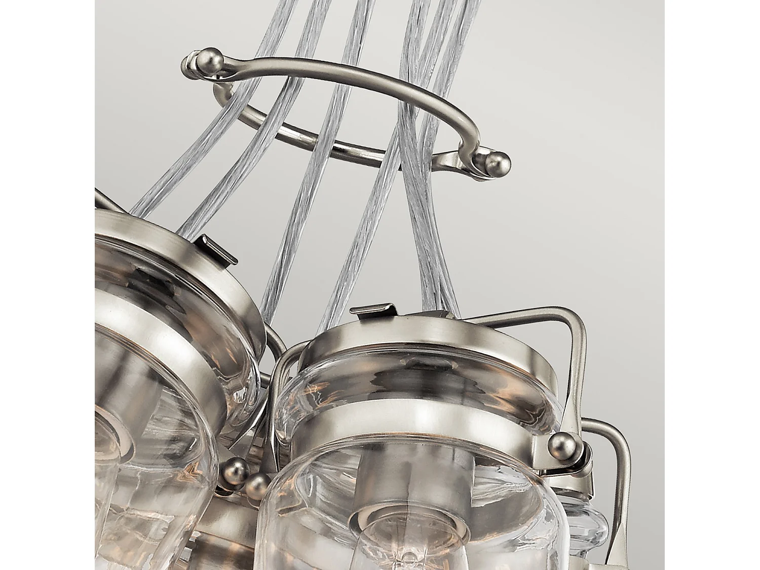 Elstead Brinley 6 Light Cluster Pendel Borstad Nickel, E27