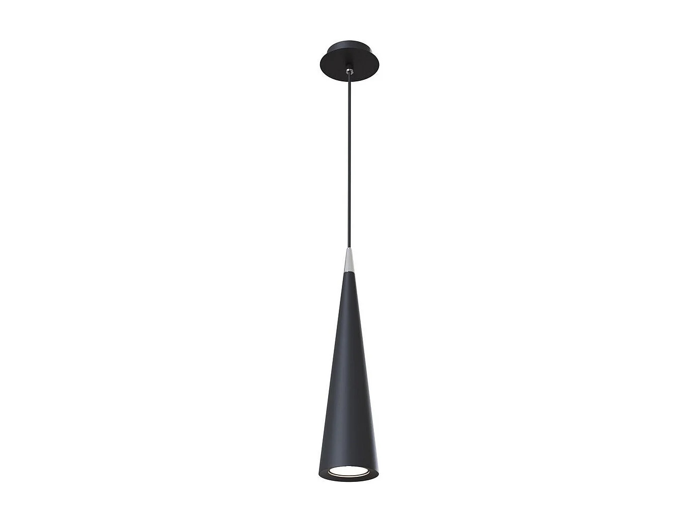 Nevill Lampada a Sospensione Slim da Soffitto Nera, 1 Luce, GU10