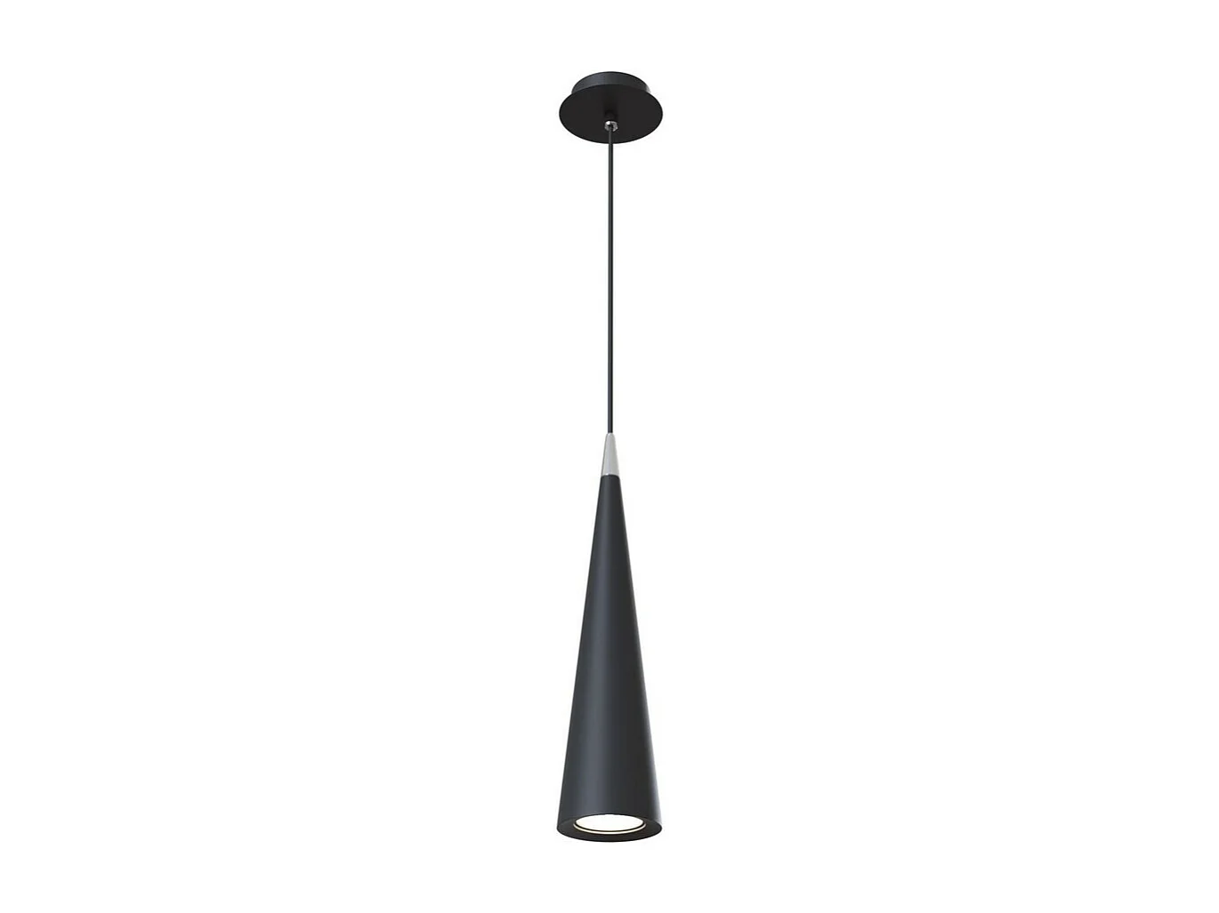 Nevill Lampada a Sospensione Slim da Soffitto Nera, 1 Luce, GU10