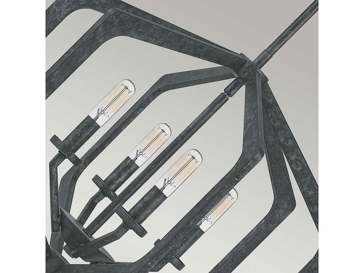 Elstead Quoizel Vanguard Drahtgestell-Pendel-Deckenleuchte Altschwarz