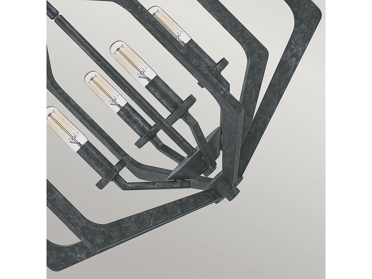 Elstead Quoizel Vanguard Drahtgestell-Pendel-Deckenleuchte Altschwarz