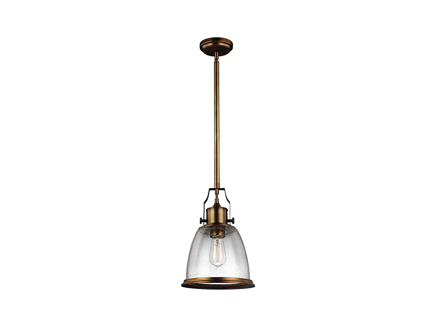 Elstead Hobson Luminaire suspendu à 1 lumière, dôme moyen, laiton, E27