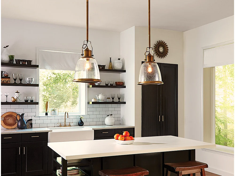 Elstead Hobson - Sospensione a soffitto a cupola media 1 luce in ottone, E27