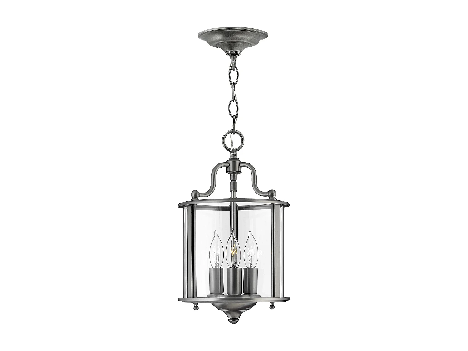 Elstead Gentry - Lanterna da soffitto a 3 luci piccola in peltro, attacco E14