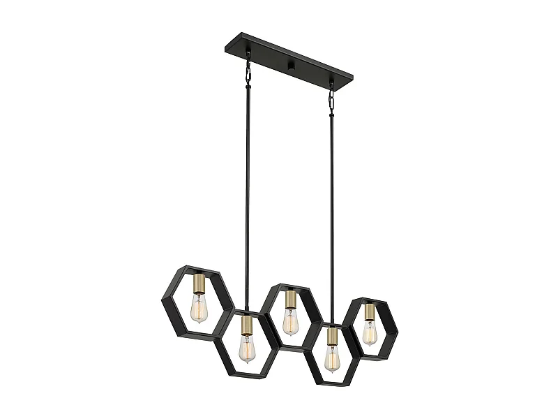 Elstead Quoizel Bismarck Bar Suspension Plafonnier Terre Noir