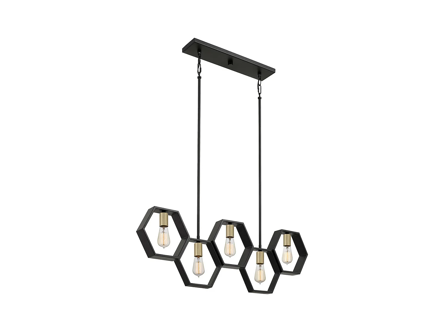 Elstead Quoizel Bismarck Bar Suspension Plafonnier Terre Noir