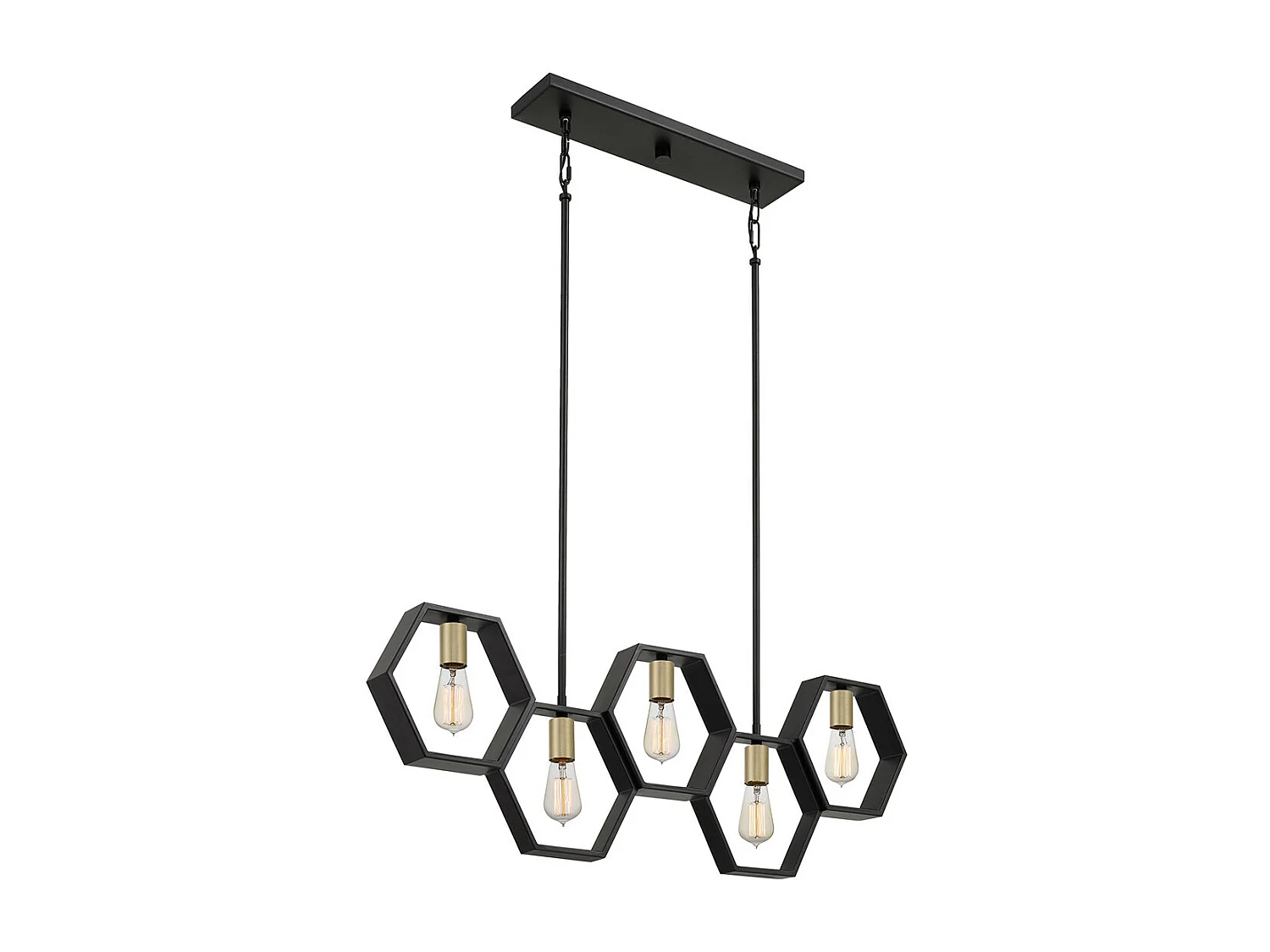 Elstead Quoizel Bismarck Bar Suspension Plafonnier Terre Noir