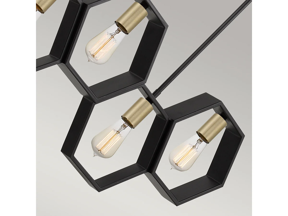 Elstead Quoizel Bismarck Bar Suspension Plafonnier Terre Noir