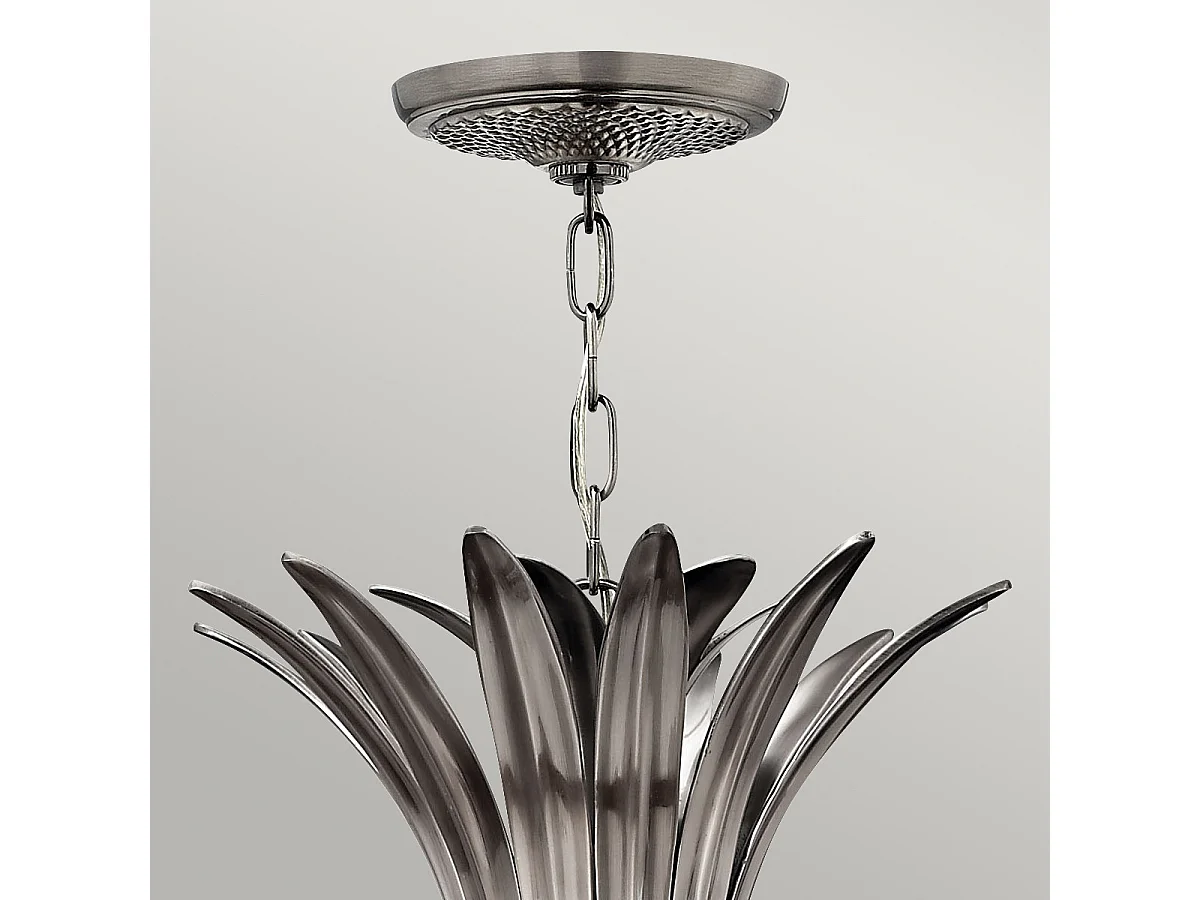 Elstead Plantation Suspension à 4 ampoules au fini nickel antique poli, E14