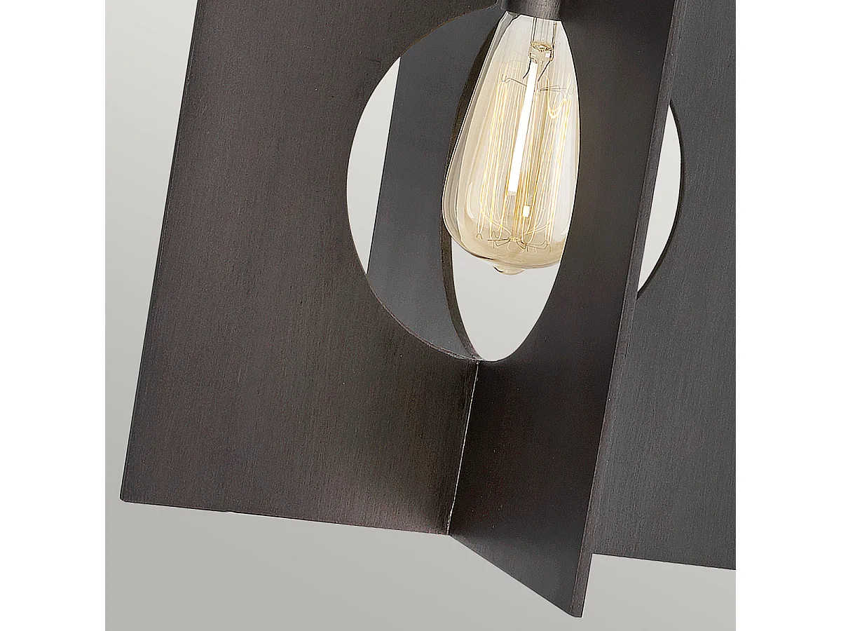 Sospensione Industrial Nordica Ludlow Acciaio Grafite Spazzolata 1 Luce E27