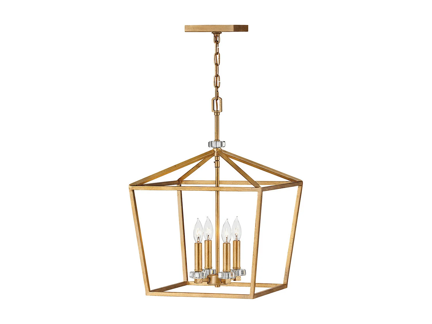 Elstead Hinkley Stinson Lanterne Lampada da soffitto a sospensione Ottone invecchiato