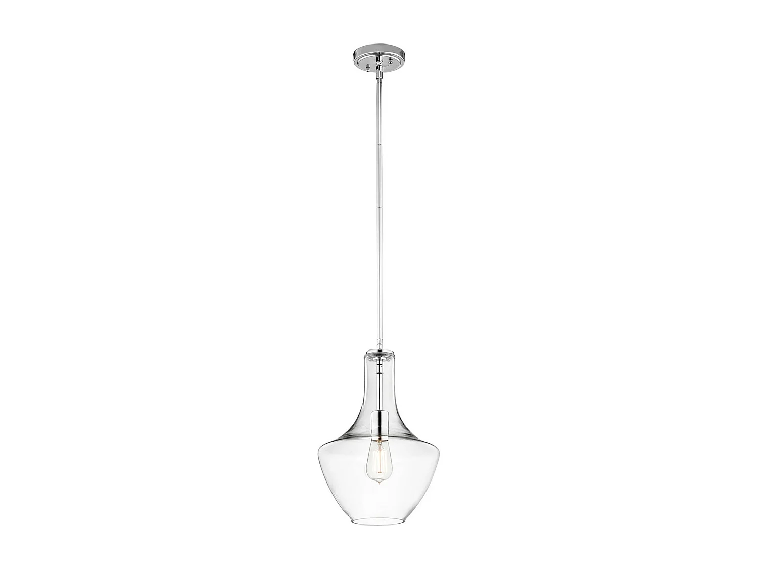Elstead Everly - 1 Licht Small Dome Deckenpendelleuchte Chrom, E27