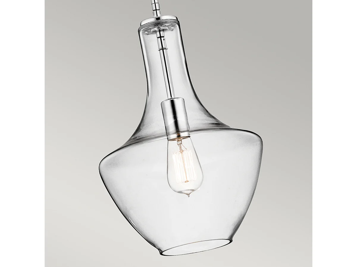 Elstead Everly - 1 Licht Small Dome Deckenpendelleuchte Chrom, E27