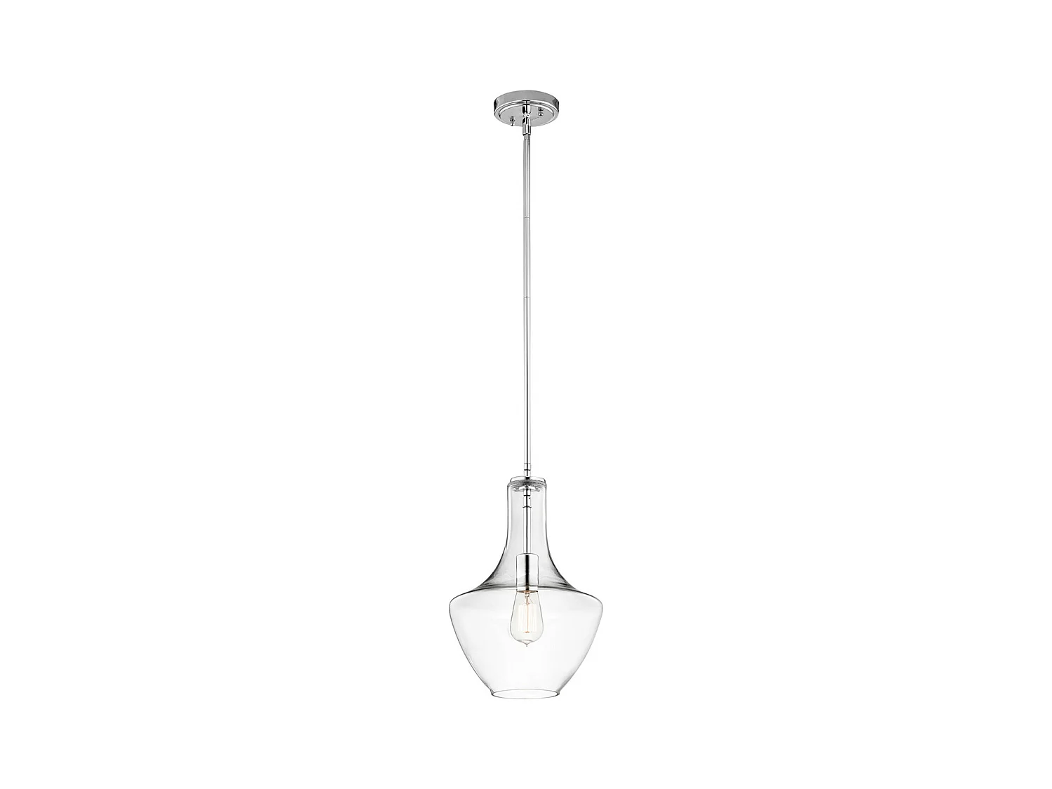 Elstead Everly Plafonnier à 1 ampoule, petit dôme, chrome, E27